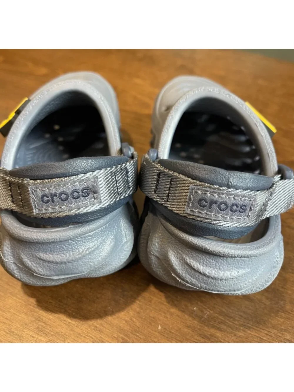 Crocs Echo Clog Toddler Boys Size 5 Construction Truck Jibbitz Gray Waterproof